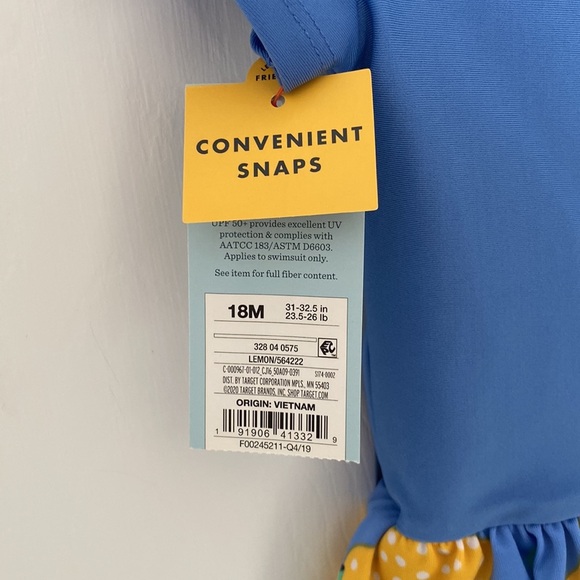 Baby Girl Lemon One piece Swimsuit Size 18 Months - Picture 3 of 6